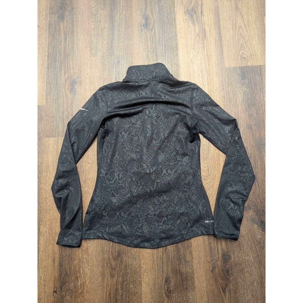Nike Pro‎ Womens M Pullover BLack Half Zip Embossed Snake Vixen Running Workout - Picture 5 of 11